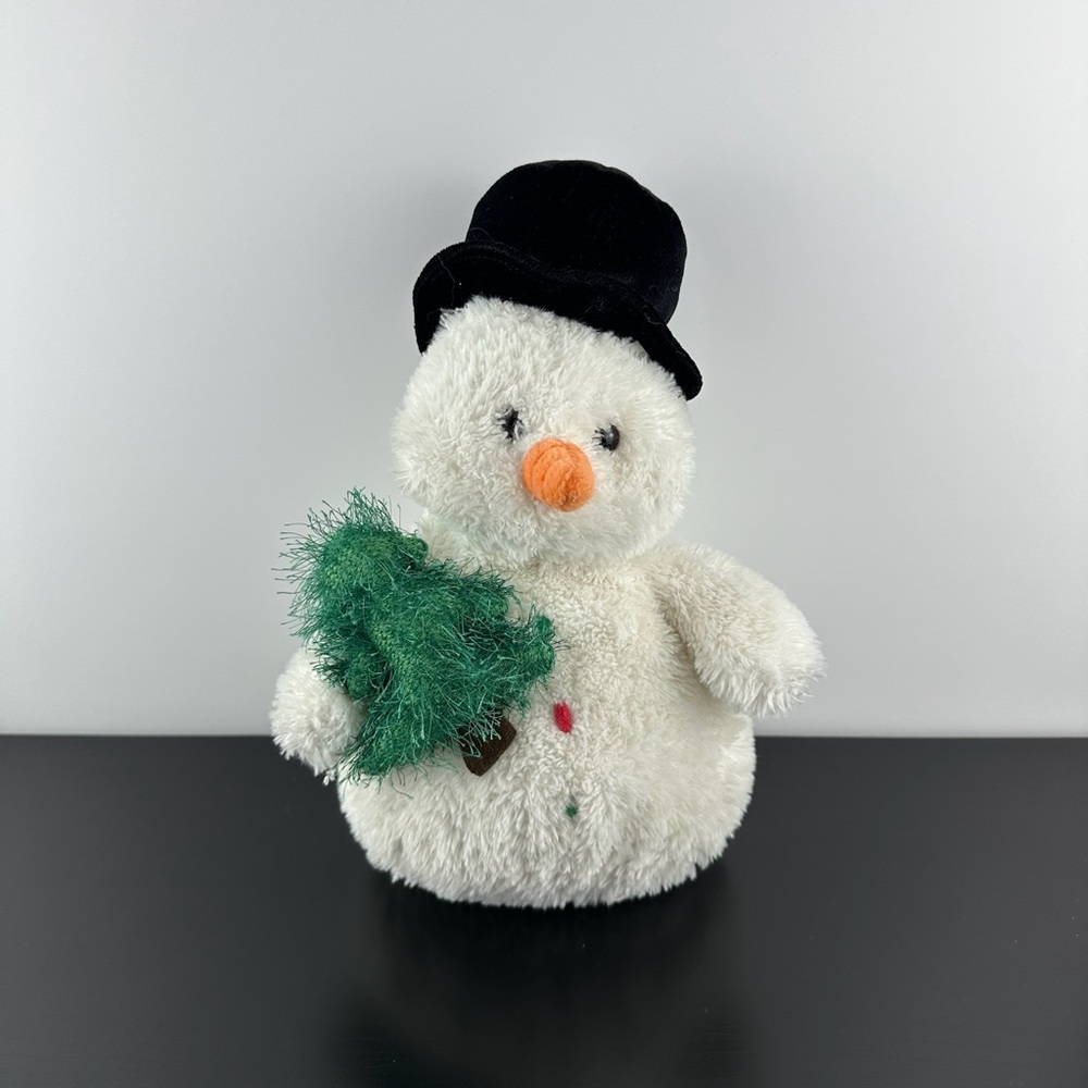 TY Classic 2005 Mr. Flurries Snowman 11" Holding Christmas Tree Plush Stuffed